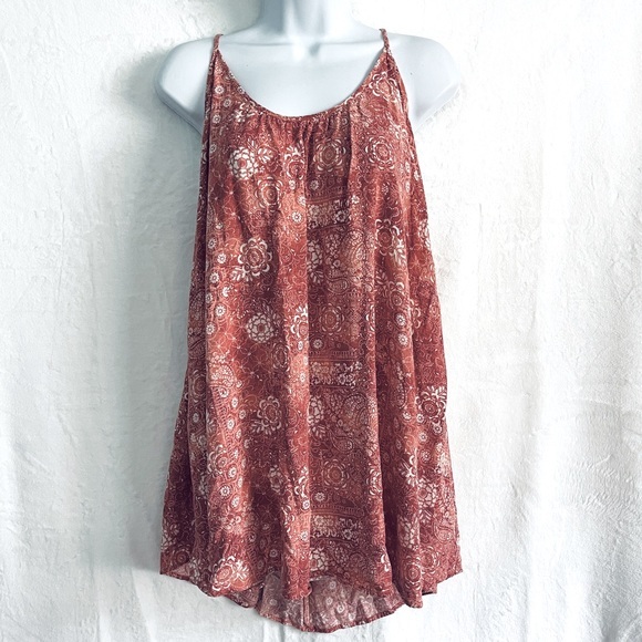 Bohemian Aztec Print Swing Spaghetti Strap Tank Top - Picture 1 of 8